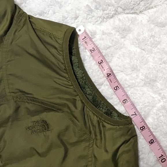 The North Face Mossbud Olive Green Reversible Fleece Lined Women's Vest Sz Small - Picture 6 of 9